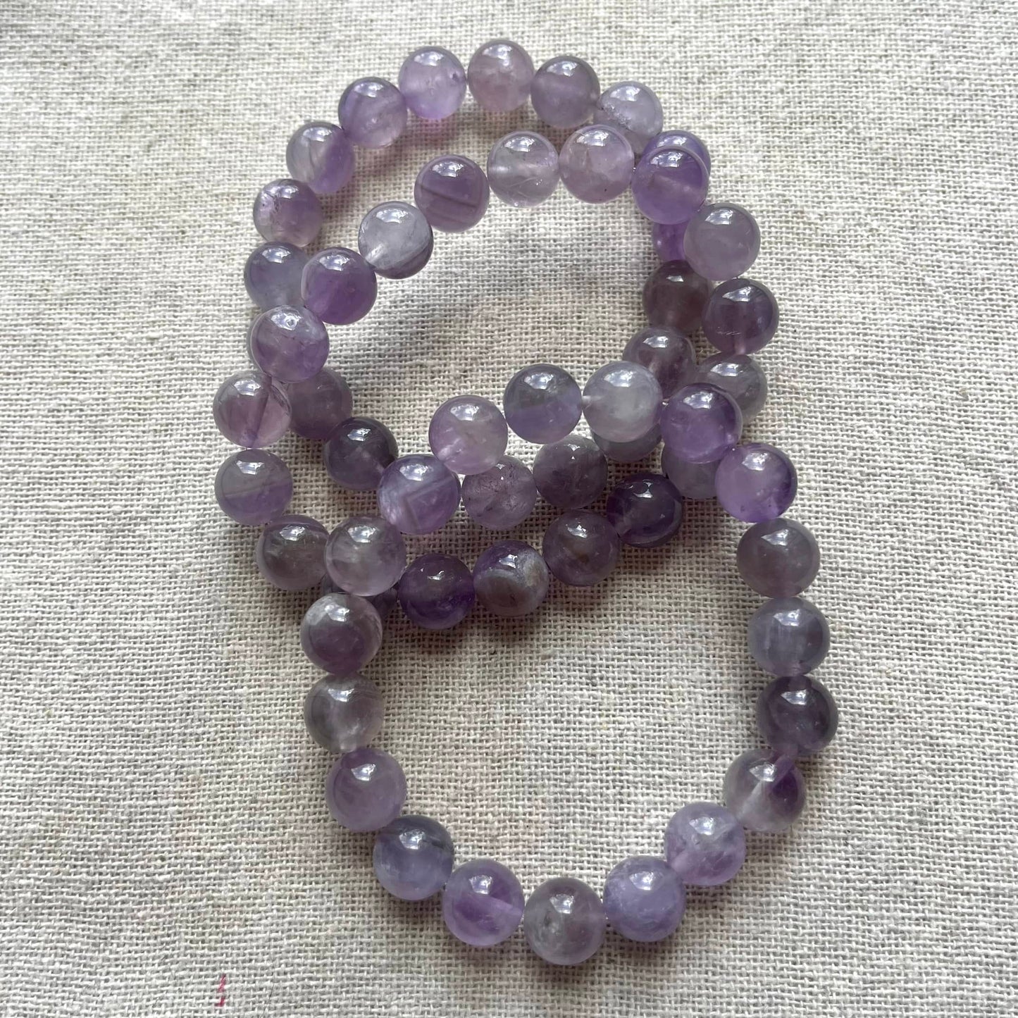 Lavender Amethyst 10mm Beaded Bracelet - Serenity