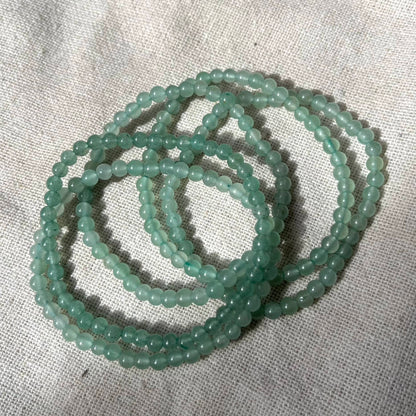 Green Aventurine 4mm Beaded Bracelet - Prosperity