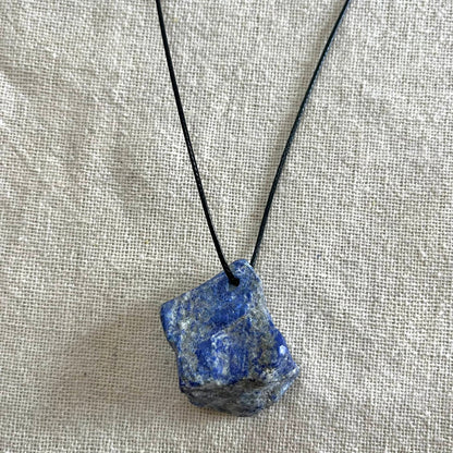 Lapis Lazuli Large Raw Pendant - Inner Truth