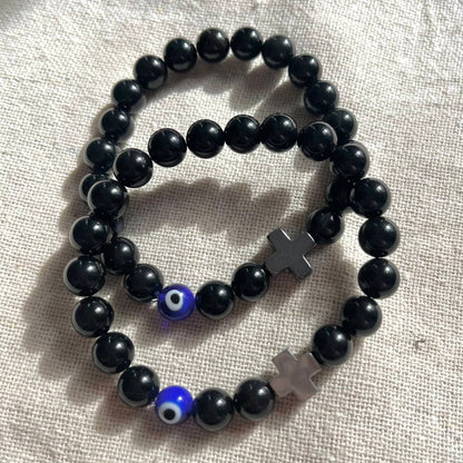 Mati Evil Eye Bracelet - Obsidian