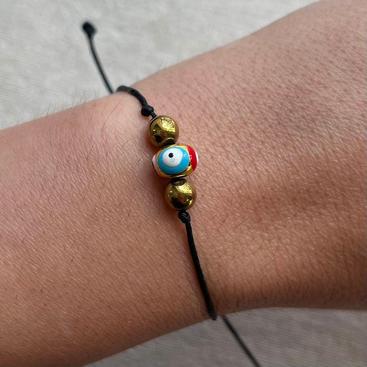 Golden Evil Eye Cord Bracelet