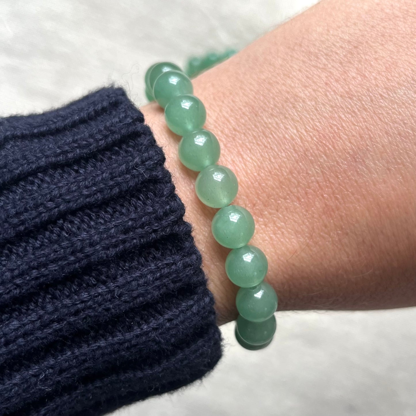 Green Aventurine 8mm Beaded Bracelet - Prosperity