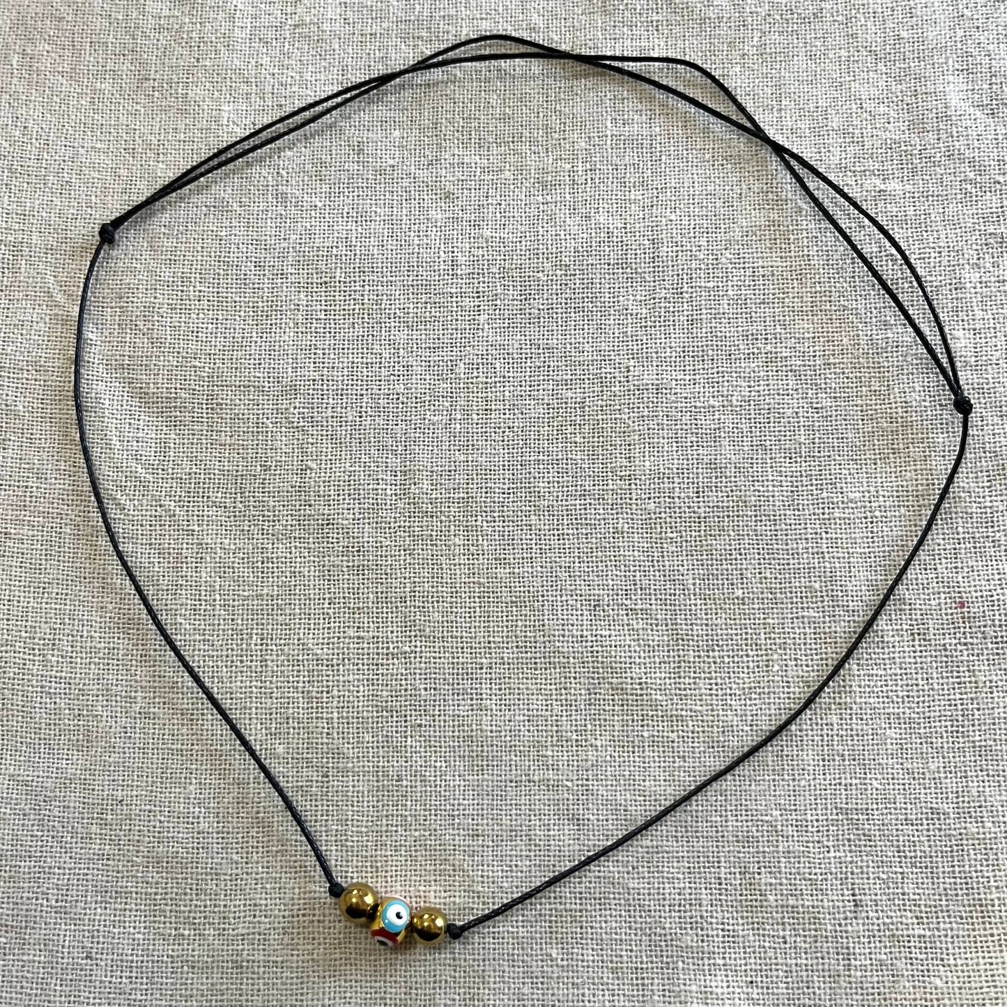 Golden Evil Eye Necklace - Hematite