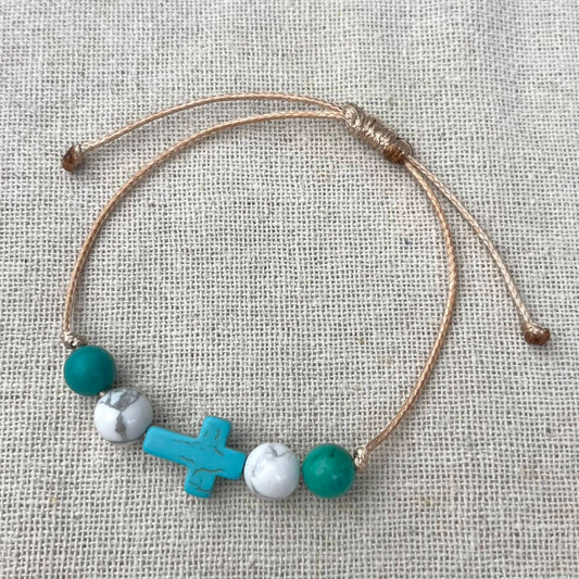 Hope & Faith Cord Bracelet - Turquoise