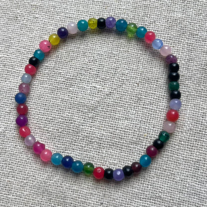 Coloured Agate 4mm Beaded Bracelet - Stability