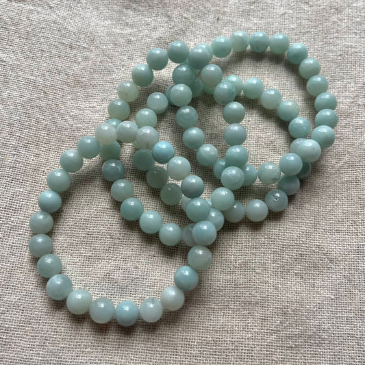 Amazonite 8mm Beaded Bracelet - Peace