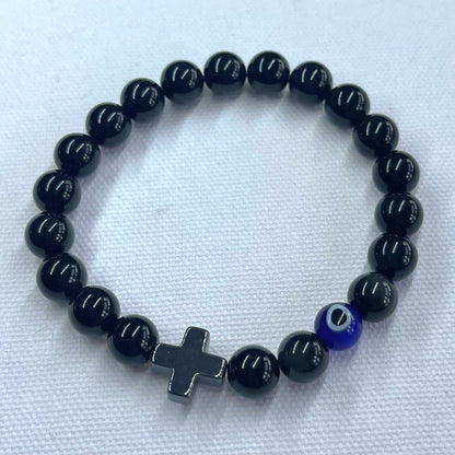 Mati Evil Eye Bracelet - Obsidian