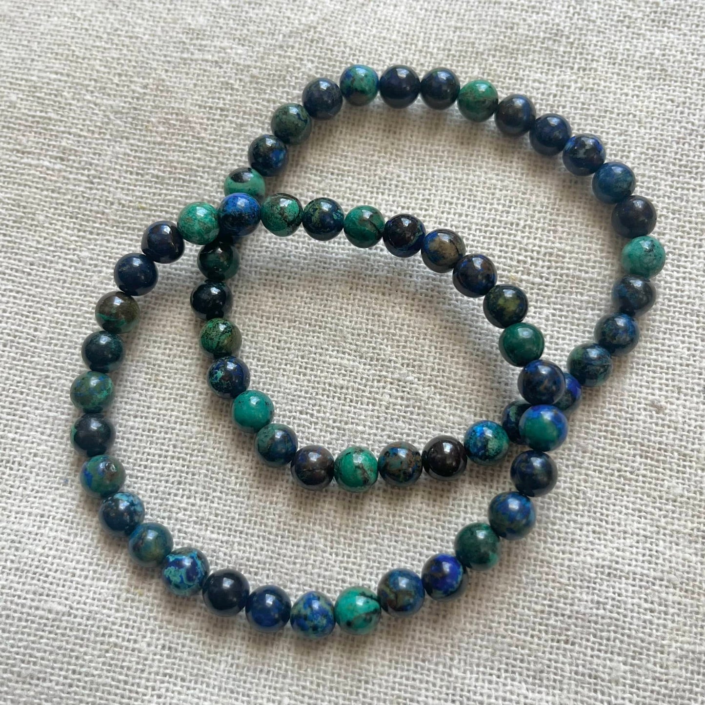 Azurite 6mm Beaded Bracelet - Clarity