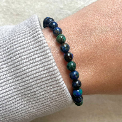 Azurite 6mm Beaded Bracelet - Clarity