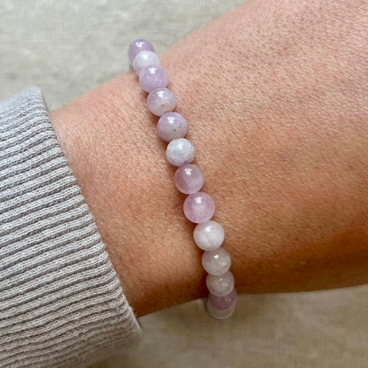 Kunzite 6mm Beaded Bracelet - Emotional Healing