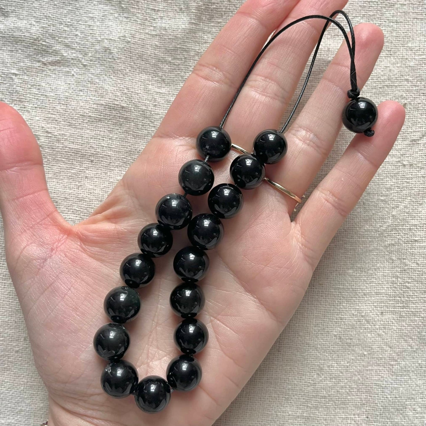 Komboloi Worry Beads - Obsidian