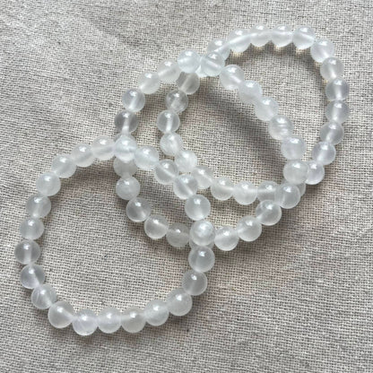 Selenite 8mm Beaded Bracelet - Purifying