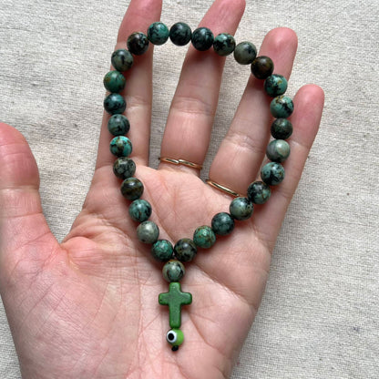 Relaxation Palm Worry Beads - African Turquoise