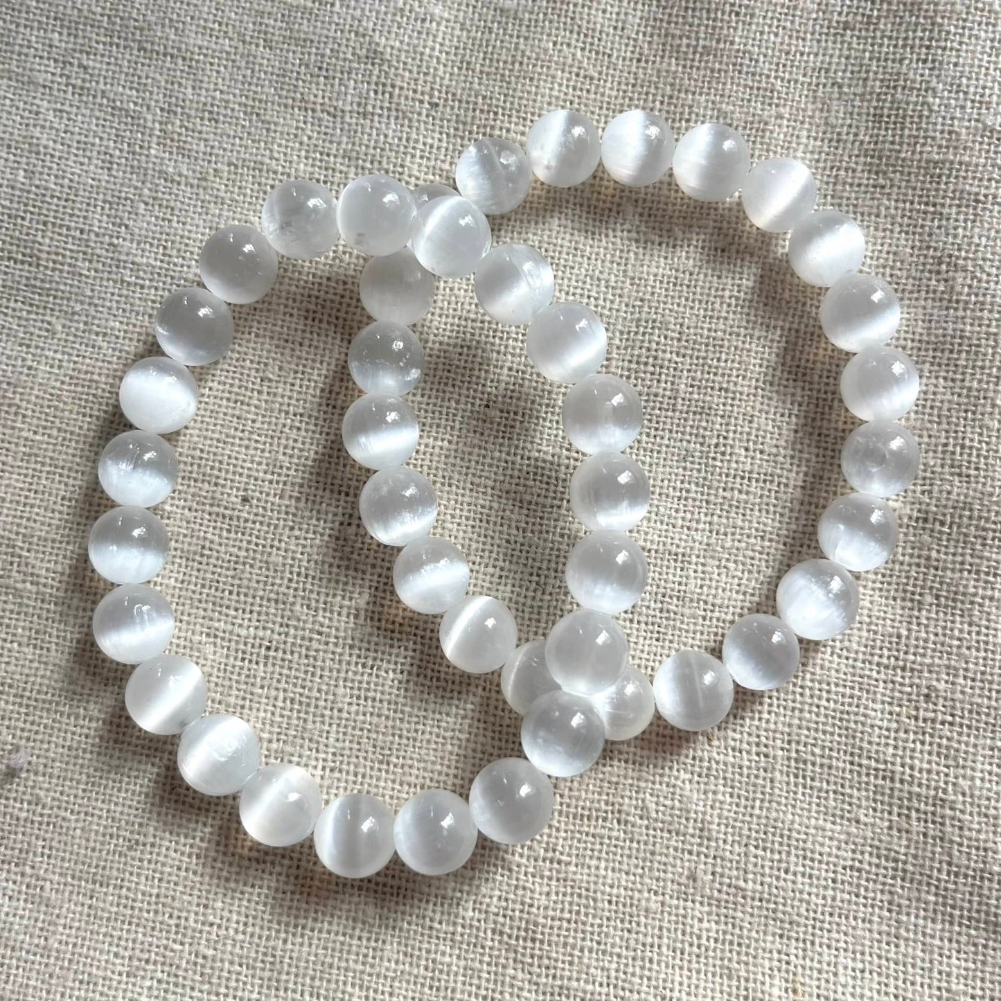 Selenite 8mm Beaded Bracelet - Purifying