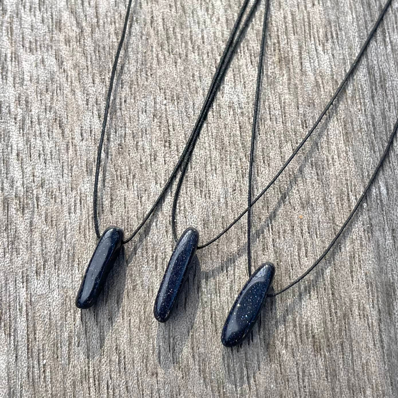 Mini Treasure Pendant - Blue Goldstone