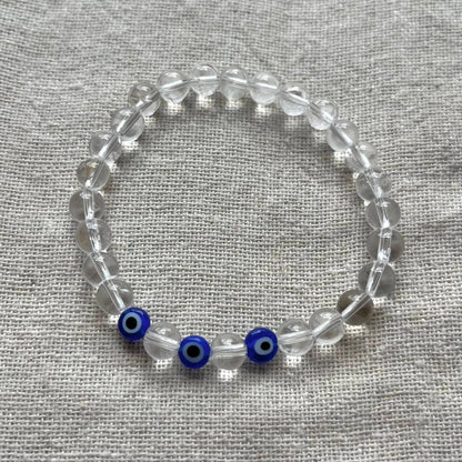 Protection Evil Eye Bracelet - Clear Quartz