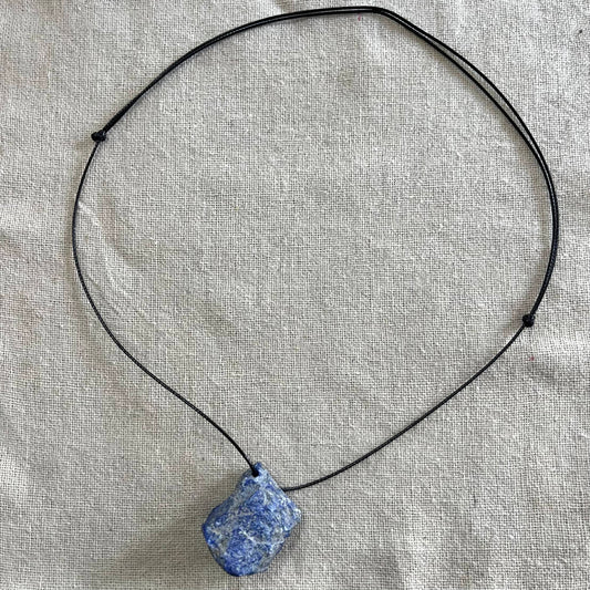 Lapis Lazuli Large Raw Pendant - Inner Truth