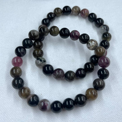 Watermelon Tourmaline 8mm Beaded Bracelet - Heart Centre