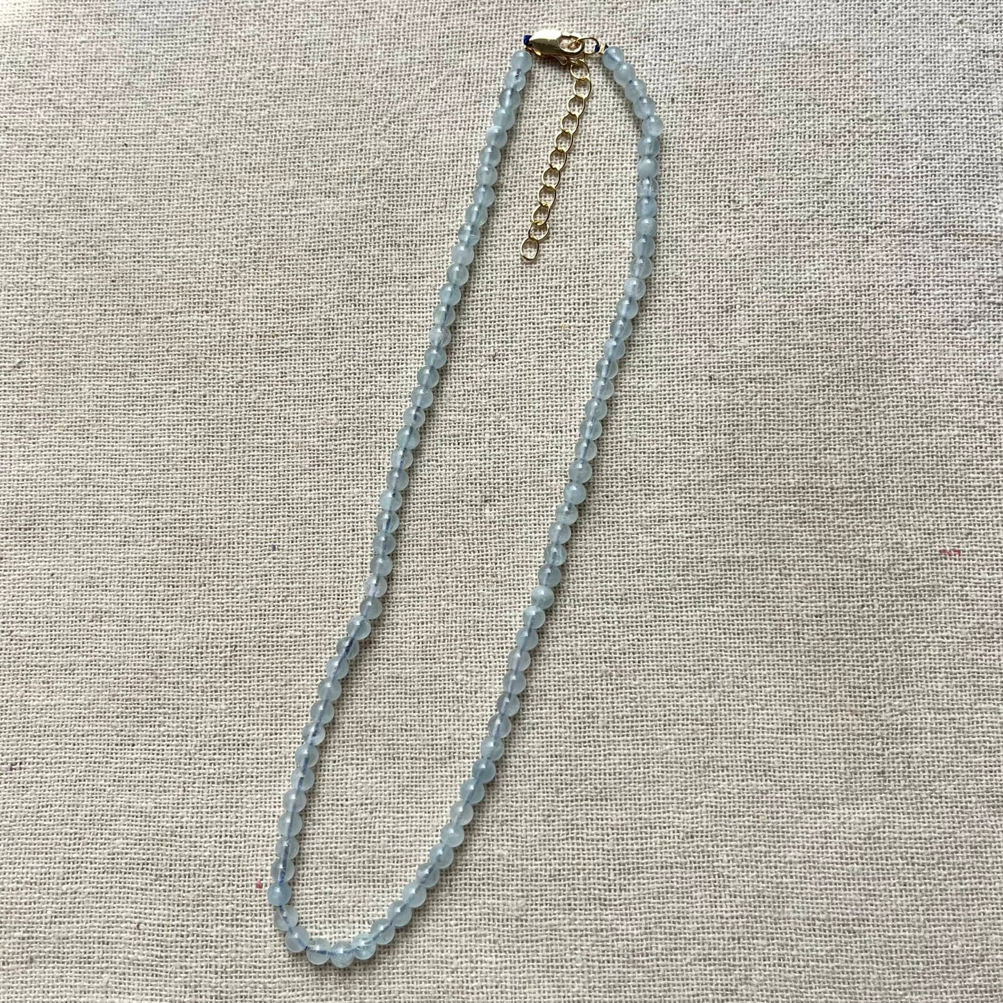 Aquamarine 4mm Beaded Necklace - Calm