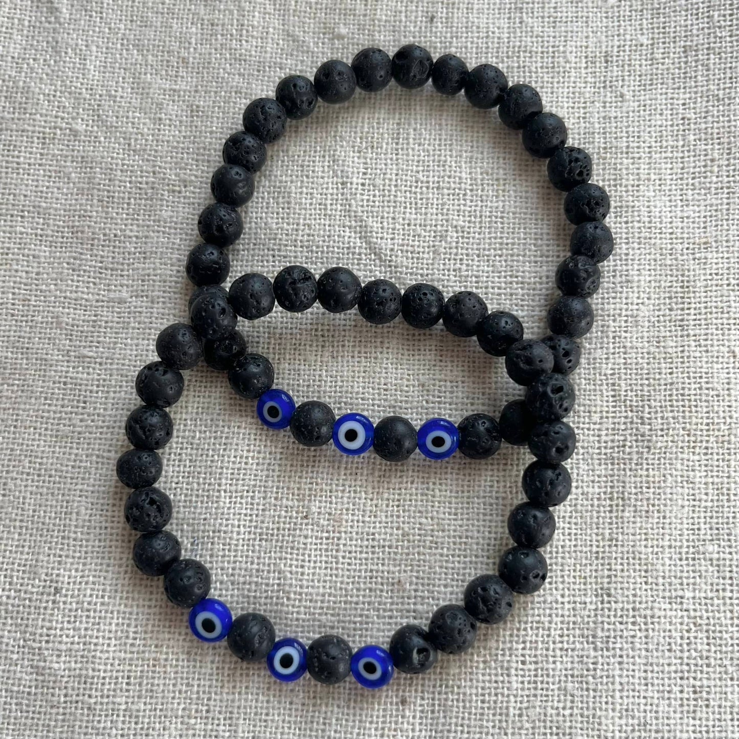 Protection Evil Eye Bracelet - Lava Stone