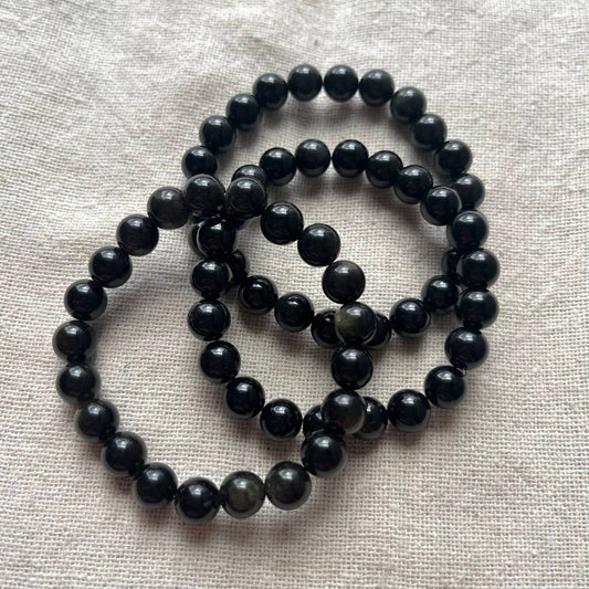 Obsidian 8mm Beaded Bracelet - Protection