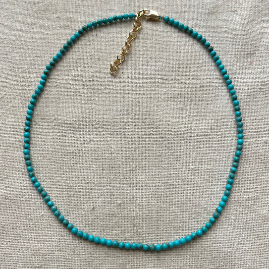 Turquoise 3mm Beaded Necklace - Wisdom