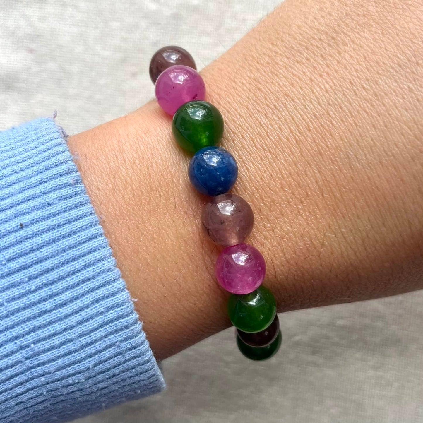 Tourmaline 10mm Beaded Bracelet - Balance