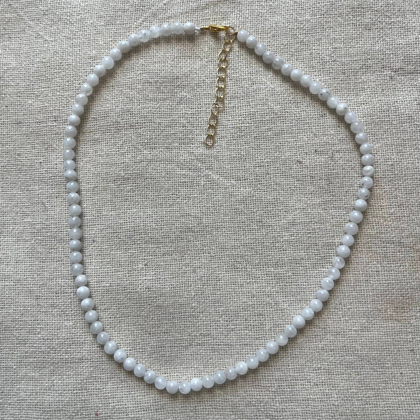 Moonstone 4mm Beaded Necklace - Intuition