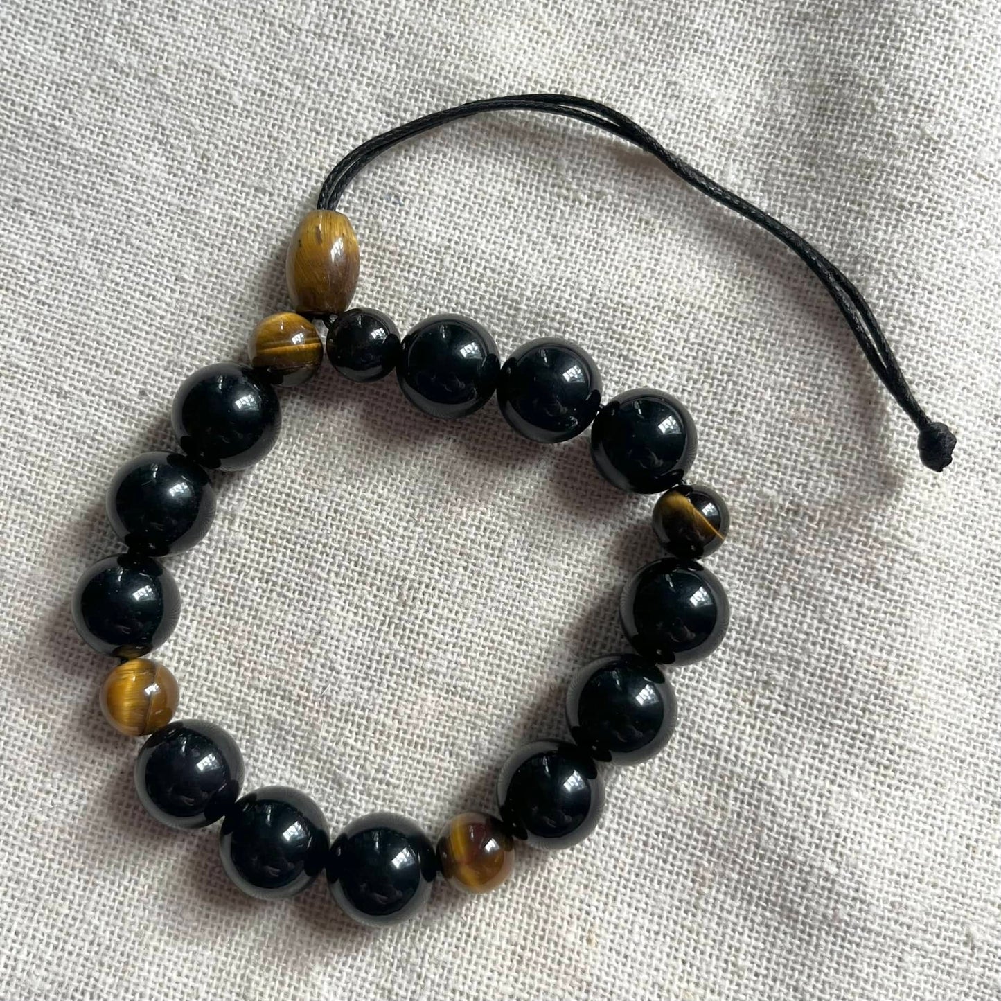 Komboloi Worry Bead Bracelet - Obsidian