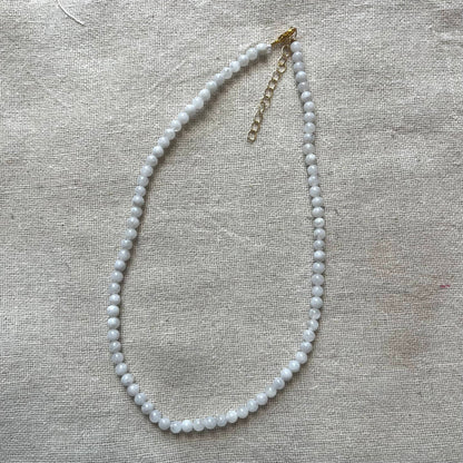 Moonstone 4mm Beaded Necklace - Intuition