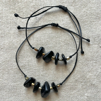 Shungite & Hematite Cord Bracelet