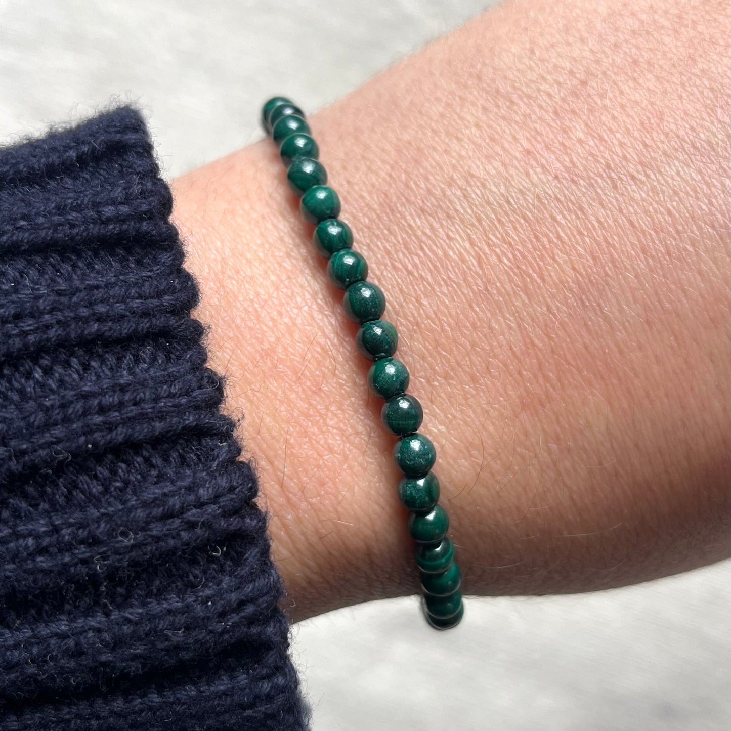 Malachite 4mm Beaded Bracelet - Transformation