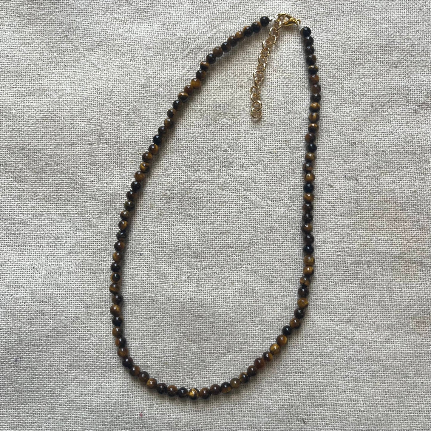 Tiger Eye 3mm Beaded Necklace - Balance