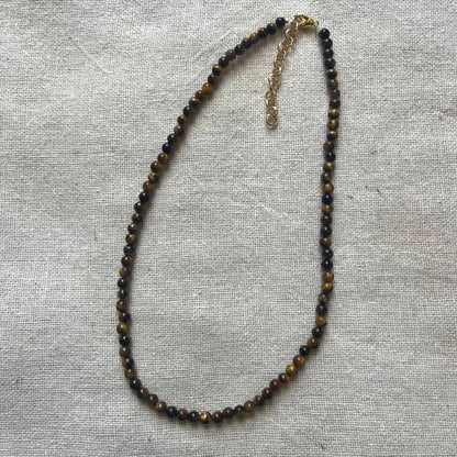 Tiger Eye 3mm Beaded Necklace - Balance