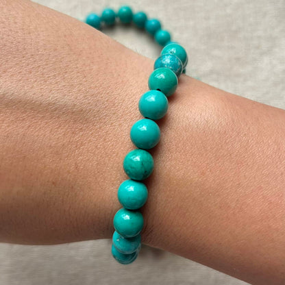 Turquoise 8mm Beaded Bracelet - Wisdom