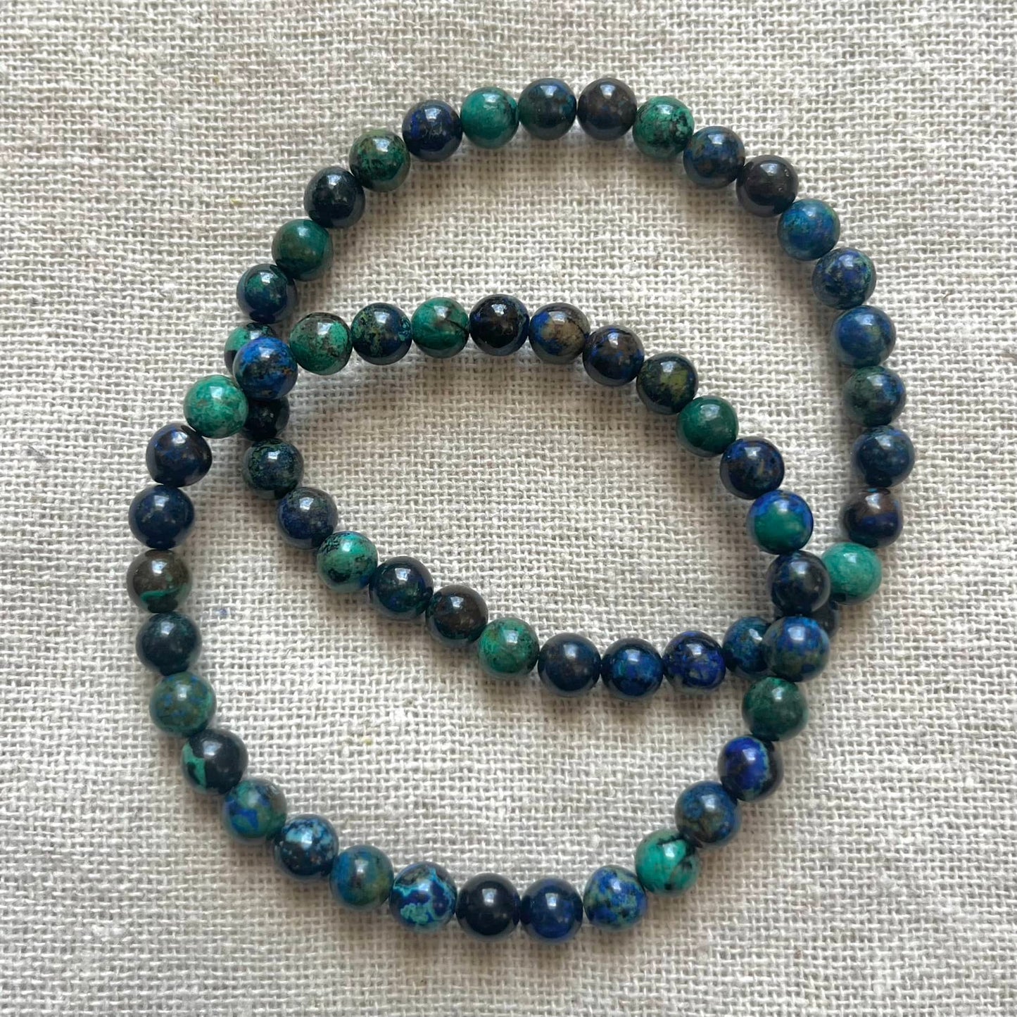 Azurite 6mm Beaded Bracelet - Clarity