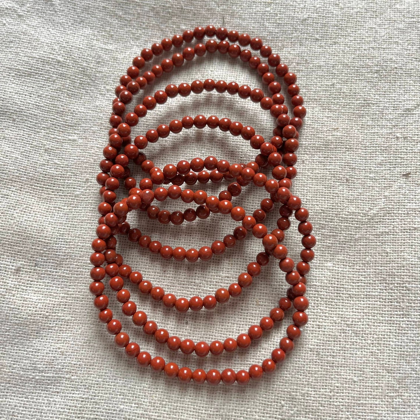 Red Jasper 4mm Beaded Bracelet - Endurance