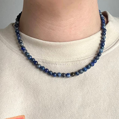 Lapis Lazuli 6mm Beaded Necklace - Inner Truth