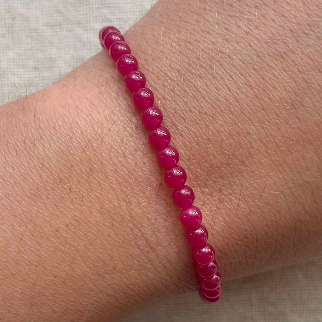 Ruby 4mm Beaded Bracelet - Passion