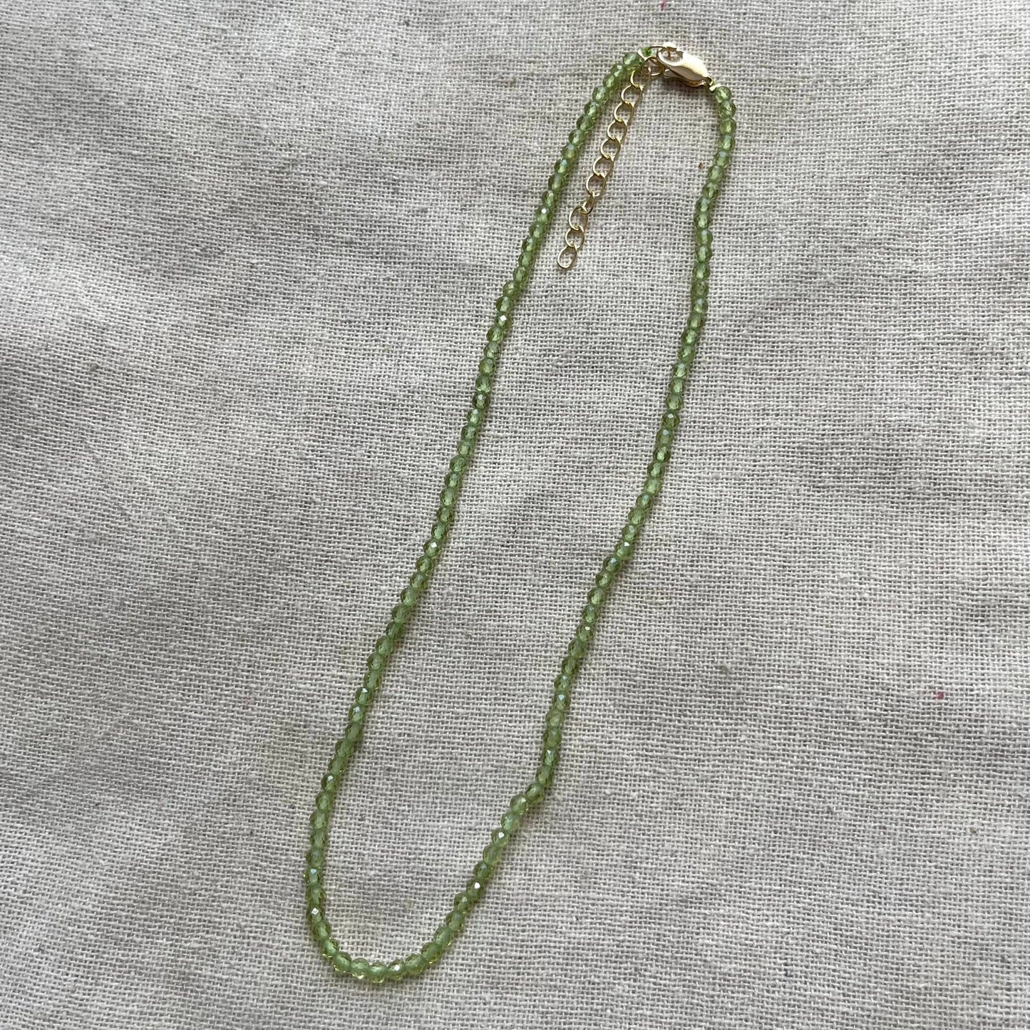 Peridot 3mm Facet Beaded Necklace - Abundance