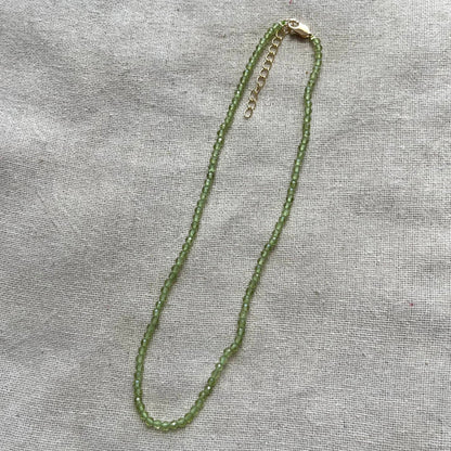 Peridot 3mm Facet Beaded Necklace - Abundance