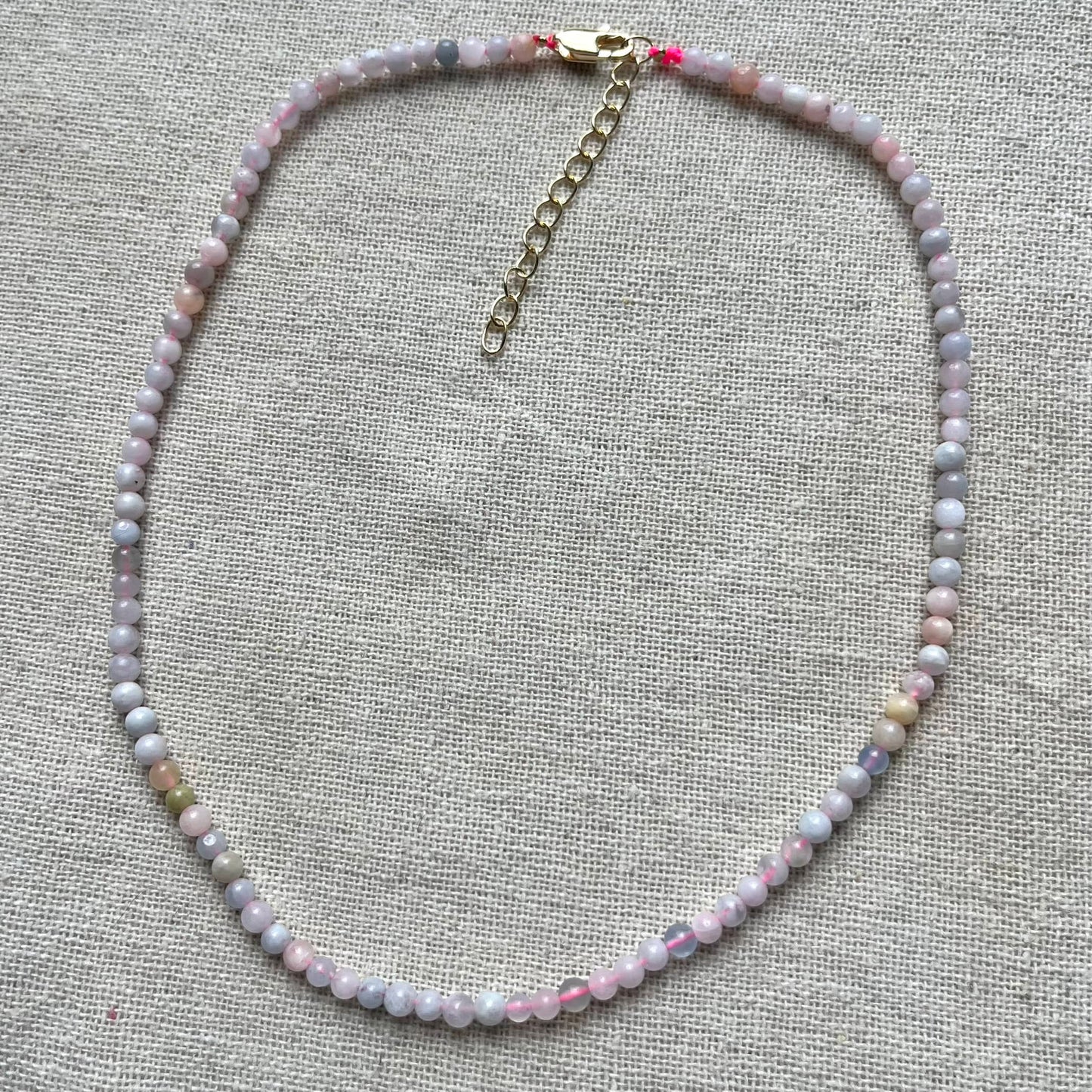 Morganite 4mm Beaded Necklace - Divine Love