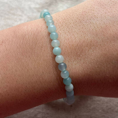 Amazonite 4mm Beaded Bracelet - Peace