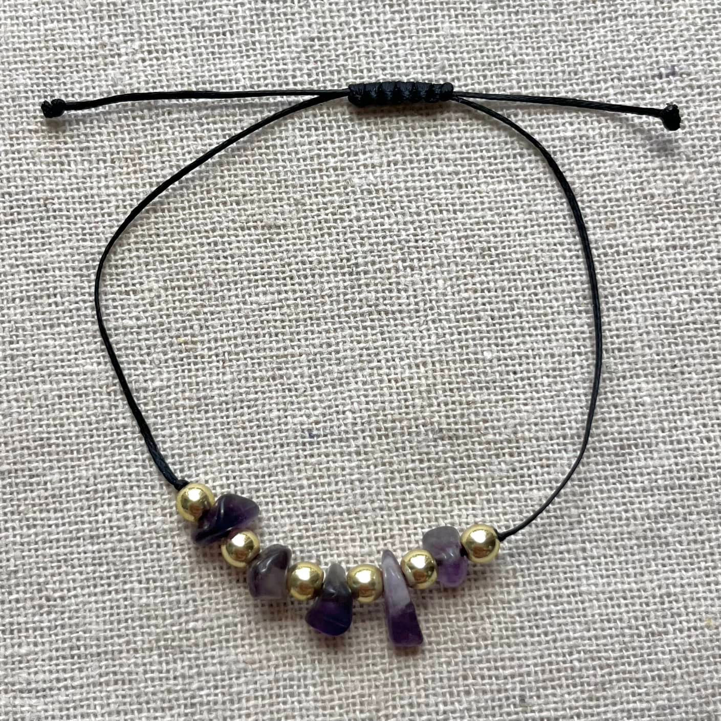 Amethyst & Hematite Cord Bracelet