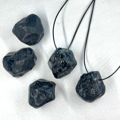 Apache Tear Obsidian Pendant - Warrior