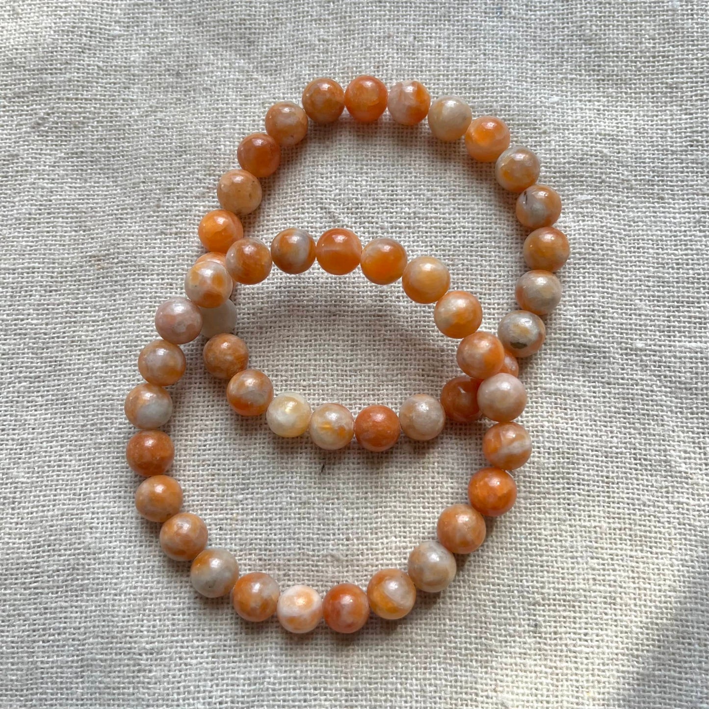 Orange Calcite 8mm Beaded Bracelet - Energising