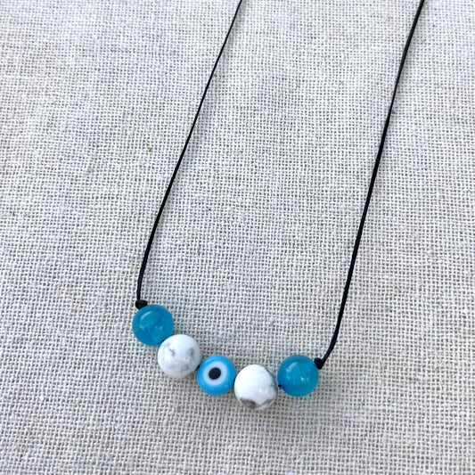 Eye Of Protection Necklace - Howlite & Agate