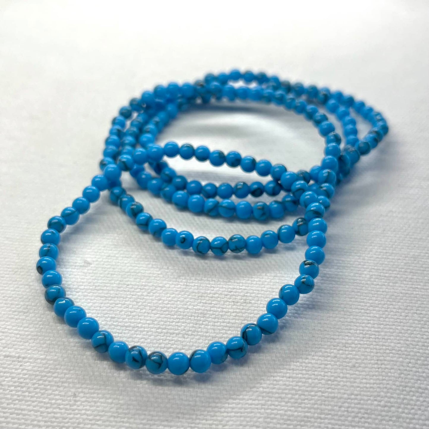 Turquoise 4mm Beaded Bracelet - Wisdom