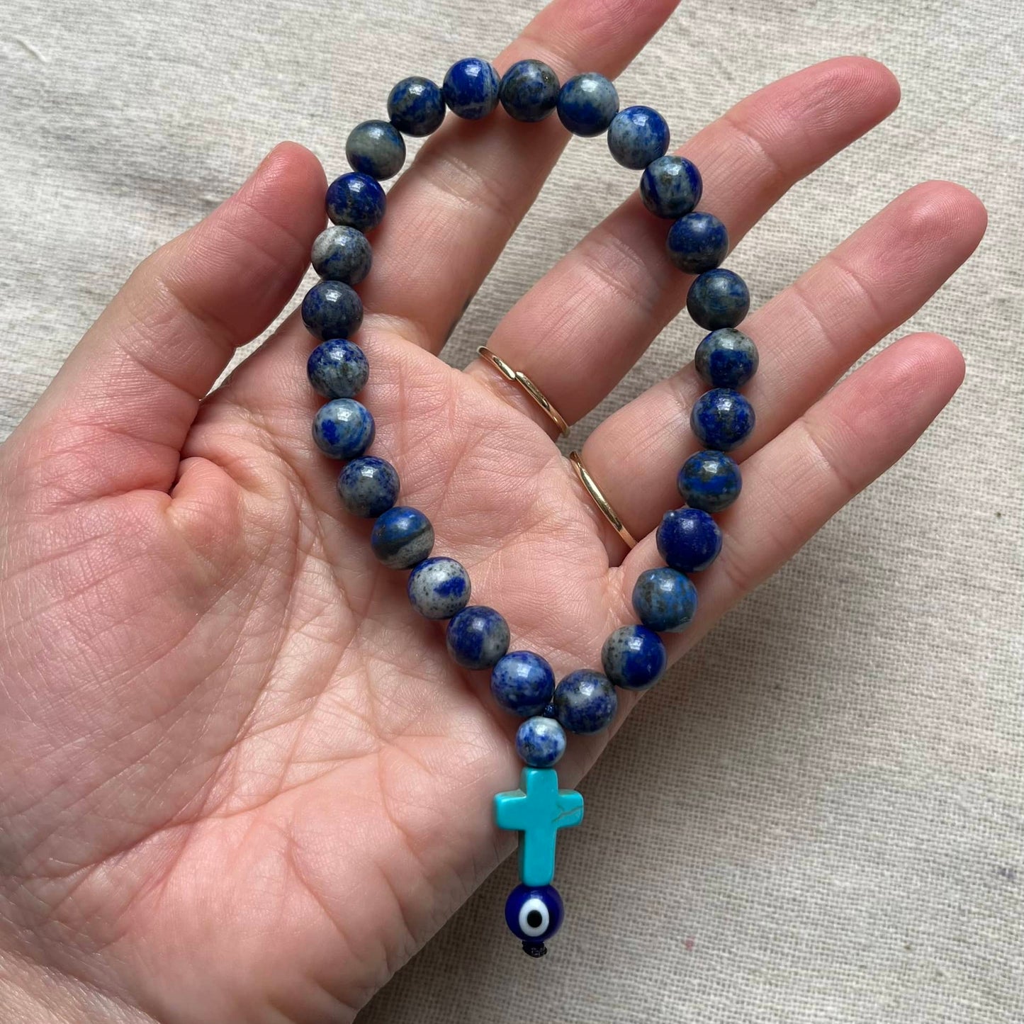 Relaxation Palm Worry Beads - Lapis Lazuli