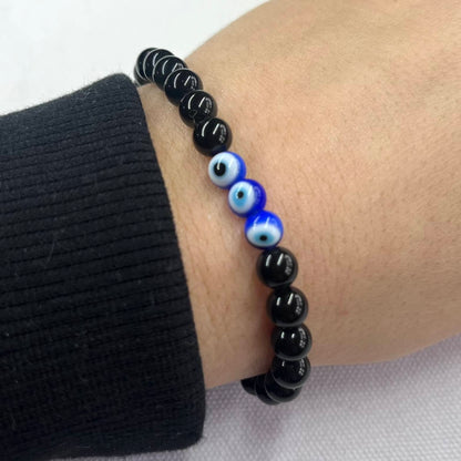 Protection Evil Eye Bracelet - Obsidian